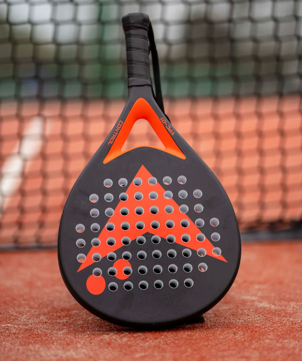 Vadetep Control 01 padel racket standing on court surface